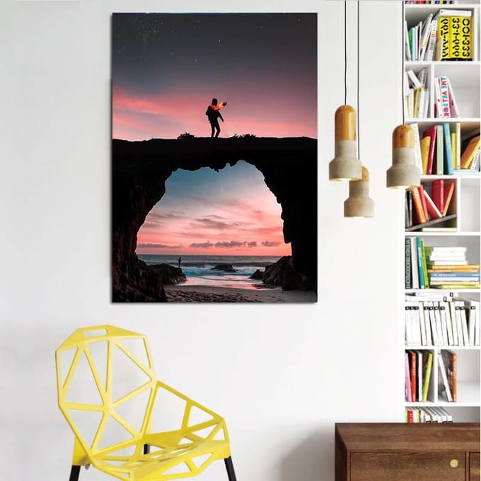 DINGPU volledige ronde boor 5D DIY diamant schilderij 3D borduren kruissteek Home Decor 20X30CM black