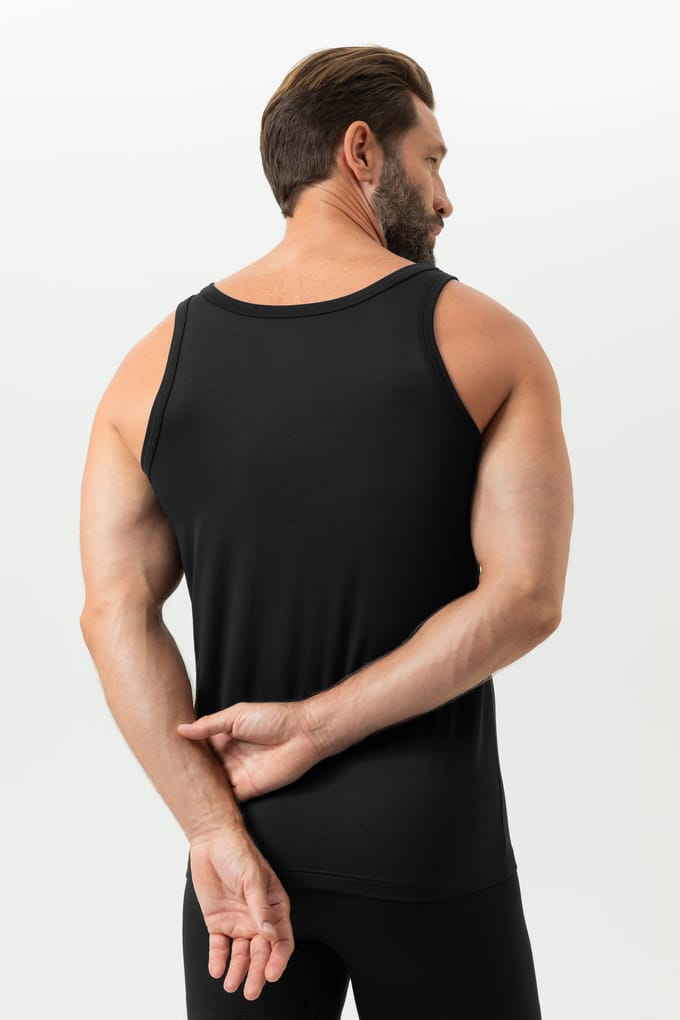 Atletisch shirt Serie Iconic Modal Zwart
