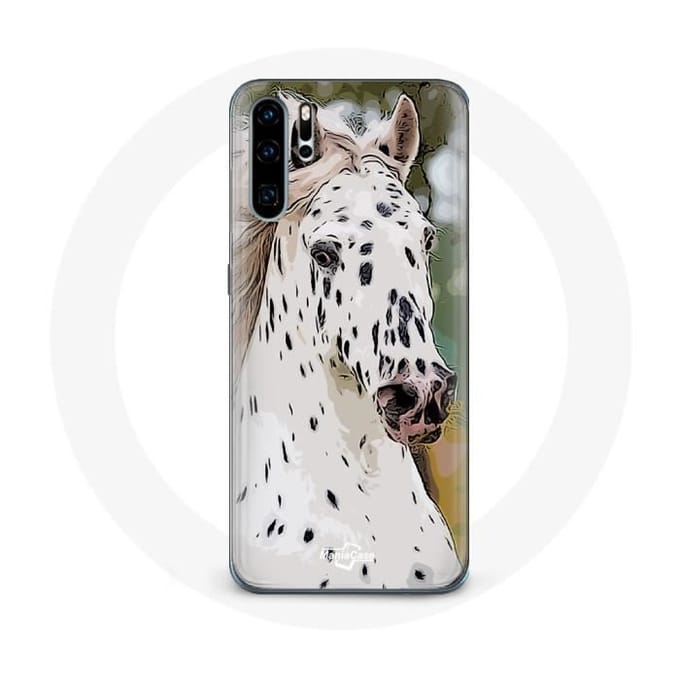 Coque - Appaloosa - Huawei P30 - Souple - Protection - Cheval blanc blanc