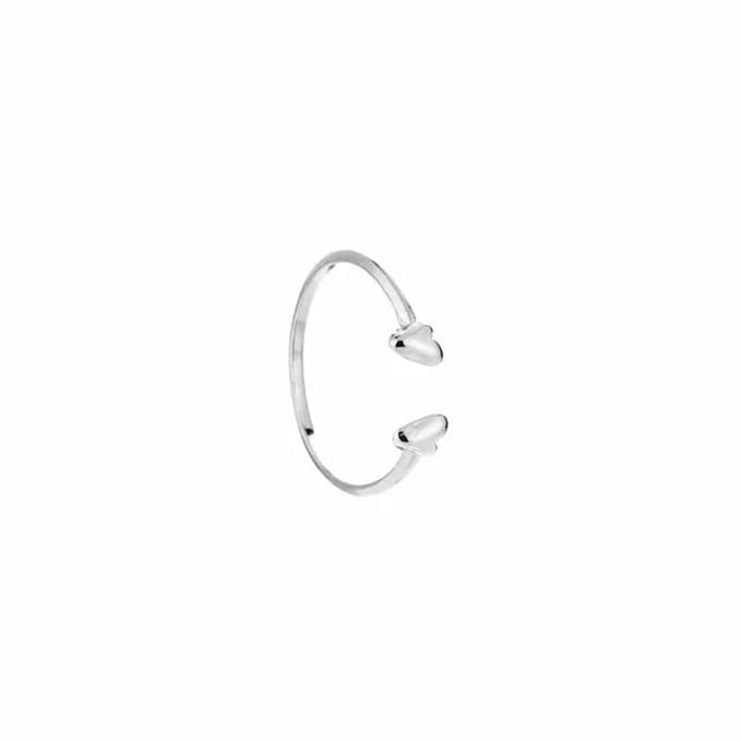 Bijoutheek Ring (Sieraad) Twee Tiny Hartjes One Size Silver
