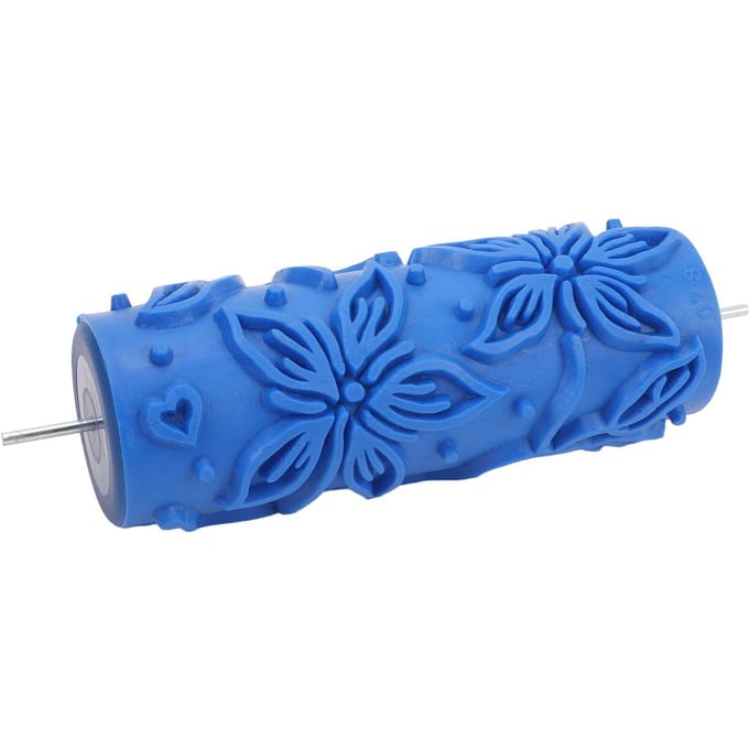 15cm Gekleurde Verfroller Herbruikbare Textuur Rubberen Roller Decoratieve Kunst Rubberen Roller voor Muur Kantoorstoelen Oud blue