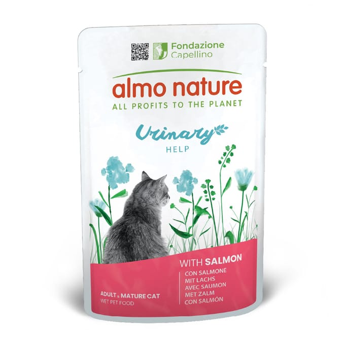 6 x 70 g Almo Nature Holistic Urinary Help met zalm nat kattenvoer