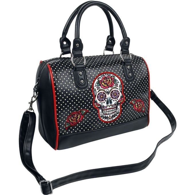 Banned - Gothic Handtas - Dia De Muertos - voor Vrouwen - meerkleurig