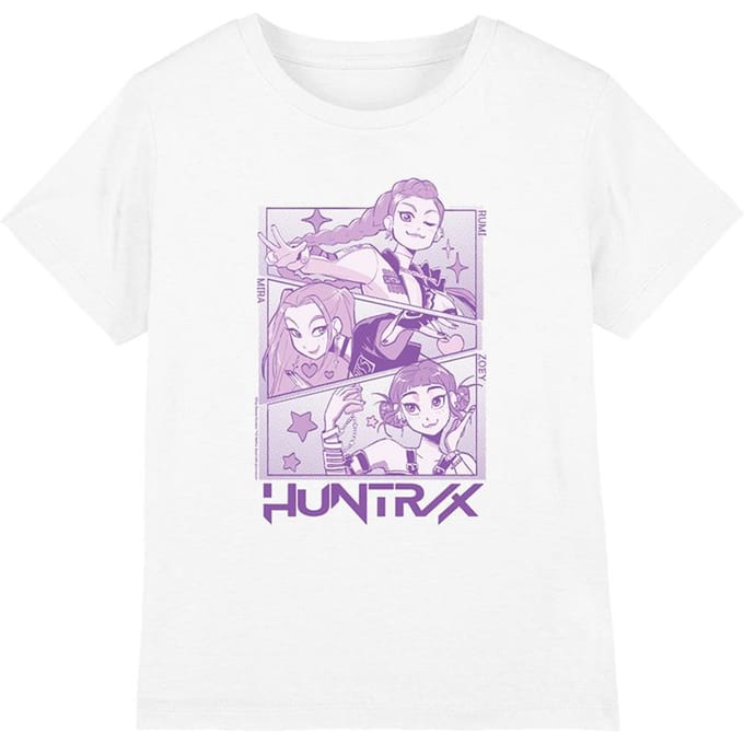 K-Pop Demon Hunters Kinderen/Kids Huntr/X Paneel T-shirt (Wit)