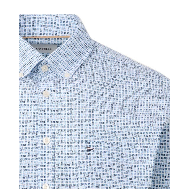 Campbell Casual Overhemd Blauw Heren