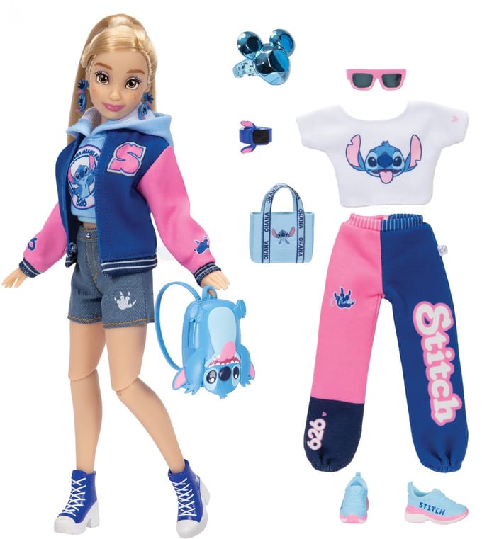 Disney ily 4EVER 29cm Stitch-geïnspireerde modepop met collegejasje