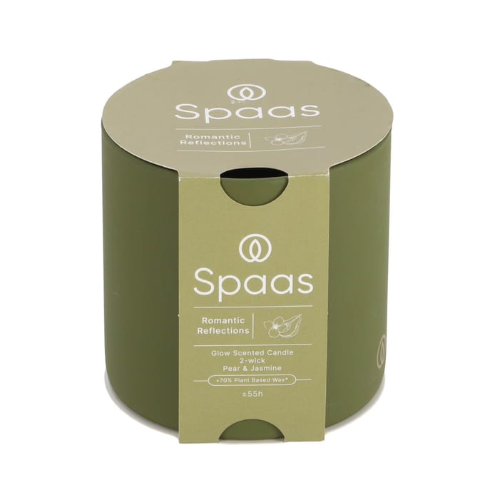 Spaas Glow - Geurkaars - 2 lonten, 55 uur - Romantische Reflecties