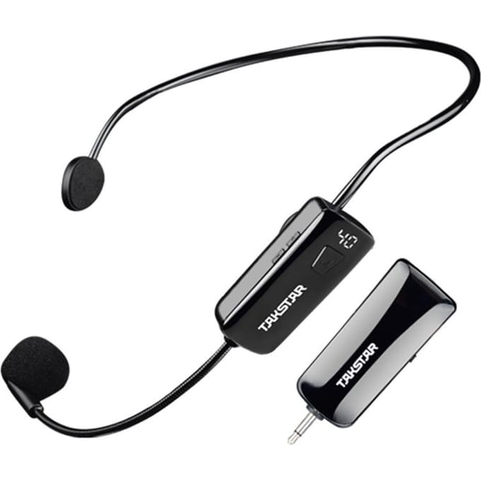 TAKSTAR HM-200W draadloze hoofdtelefoonmicrofoon met scherm Oplaadbare UHF-headset Draadloos zwart