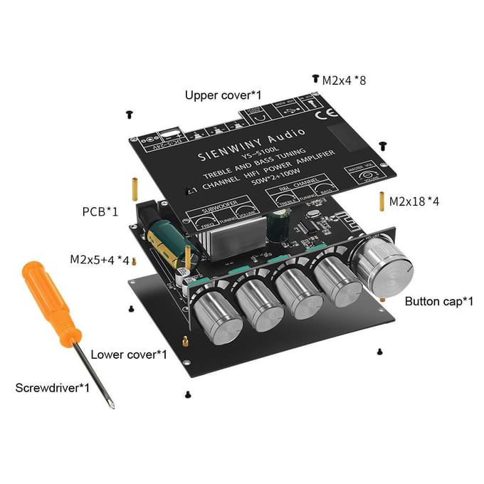 Draagbare BT-versterkermodule Multifunctionele 2.1-kanaals versterkerkaart Stereo-subwoofer