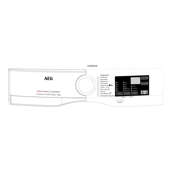 AEG controlepaneel, wit, AEG, DE 140230177010