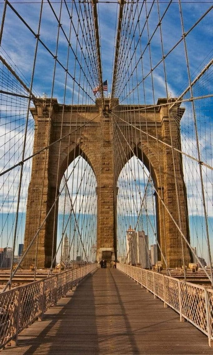 Fotobehang - Brooklyn Bridge 150x250cm - Vliesbehang