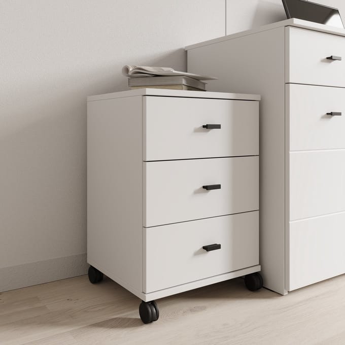 Meubella - Avellio - Ladekast met 3 lades - Wit - 39x35x57 cm