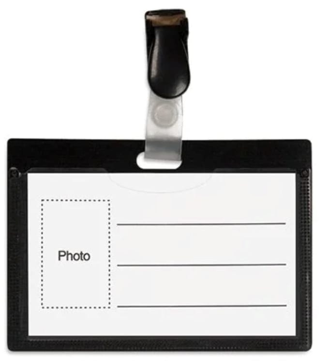 NAAMBADGE MET CLIP ZWART FORPUS 54X90MM 100STUKS