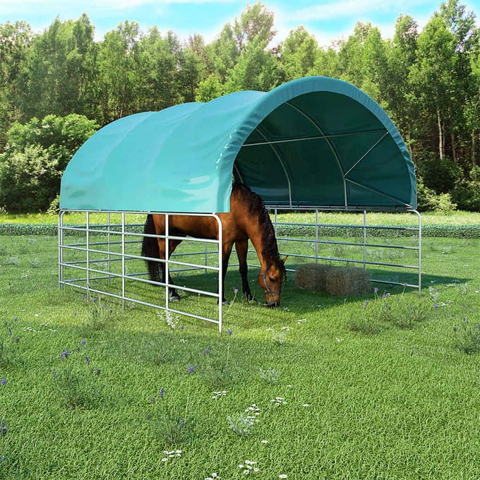 vidaXL - Veetent - 3,7x3,7 - m - PVC - groen
