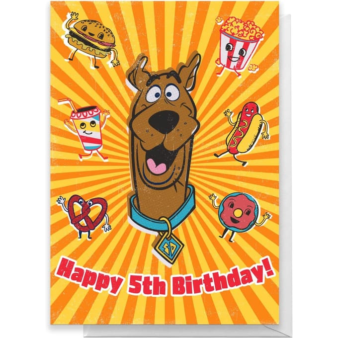 Scooby Doo 5th Birthday Greetings Card - Standard Card