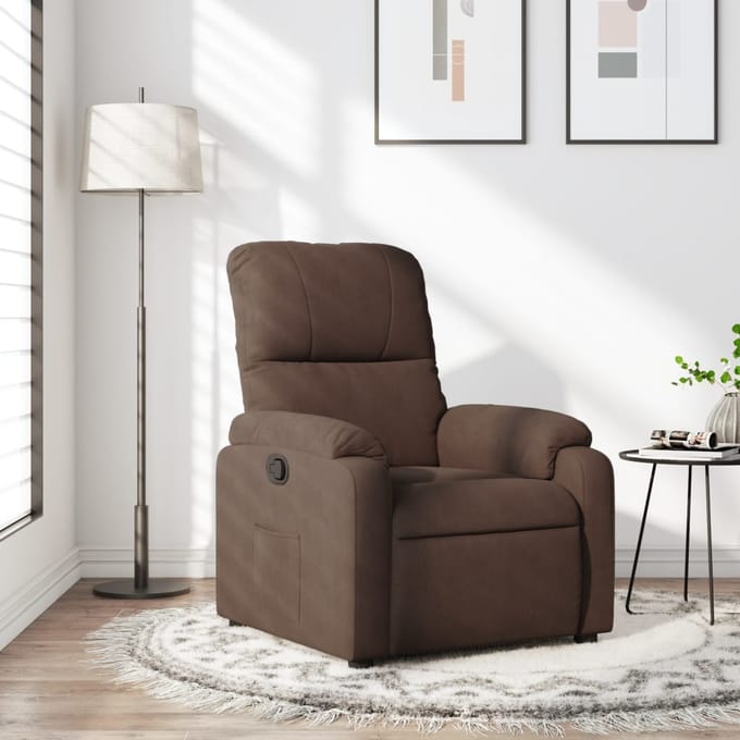 vidaXL - Fauteuil - verstelbaar - microvezelstof - bruin