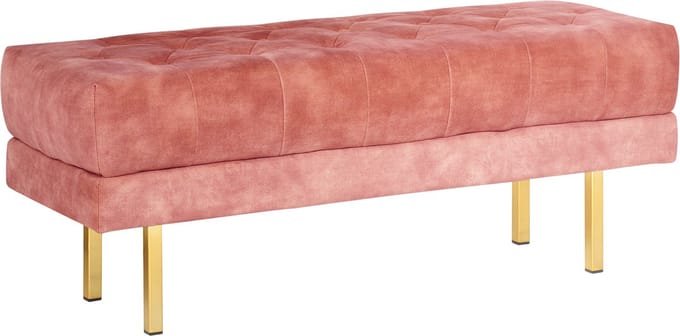 ROSEVILLE - Bankje - Roze - Fluweel