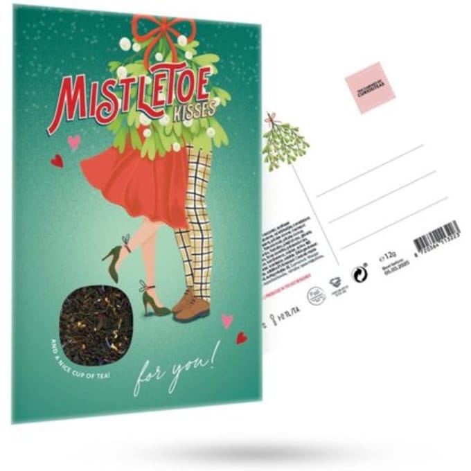 Cabinet of curiositeas - mistletoe kisses m/f thee wenskaart