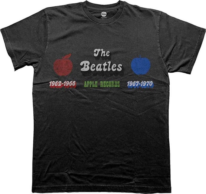 The Beatles - Apple Years Red & Blue Heren T-shirt - L - Zwart