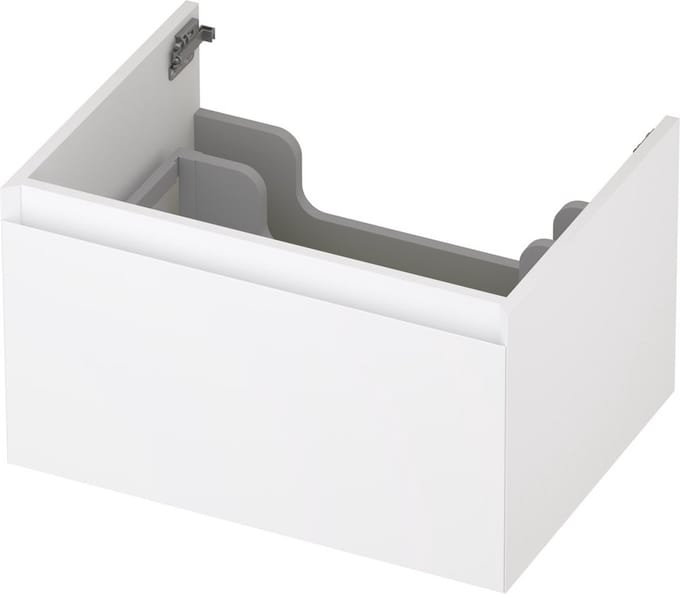 INK® wastafelonderkast 1 lade greeploos gelakt 60x45x35cm, mat wit