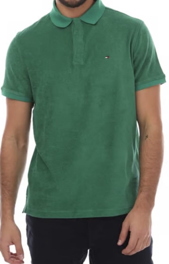 Tommy Hilfiger Micro Towelling Badstof Poloshirt Heren- Maat M