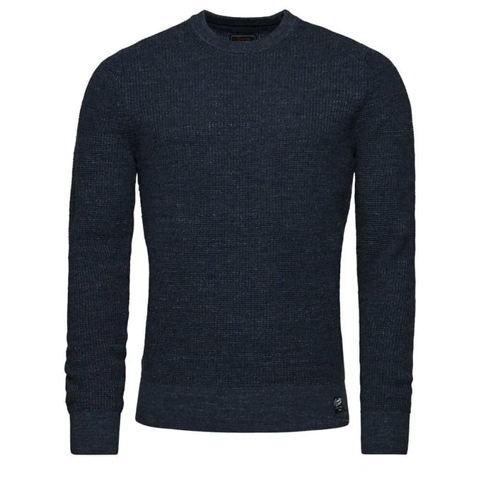 Superdry Trui Textured Crew Knit Jumper M6110567a Wck Eclipse Navy Heather Mannen Maat - XXL
