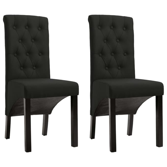 vidaXL - Eetkamerstoelen - 2 - st - stof - zwart