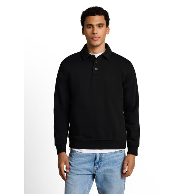 Tom Tailor Denim - Sweatshirt met polokraag - Maat M - Black