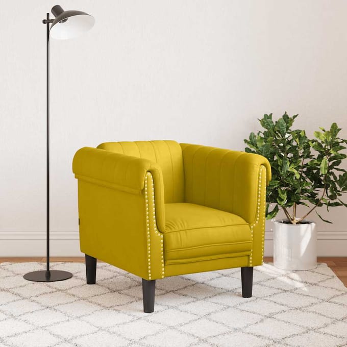vidaXL - Fauteuil - fluweel - geel