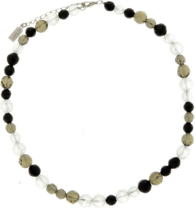 Behave - Grijze Kralen Ketting - 44 cm - Elegante Modeaccessoire