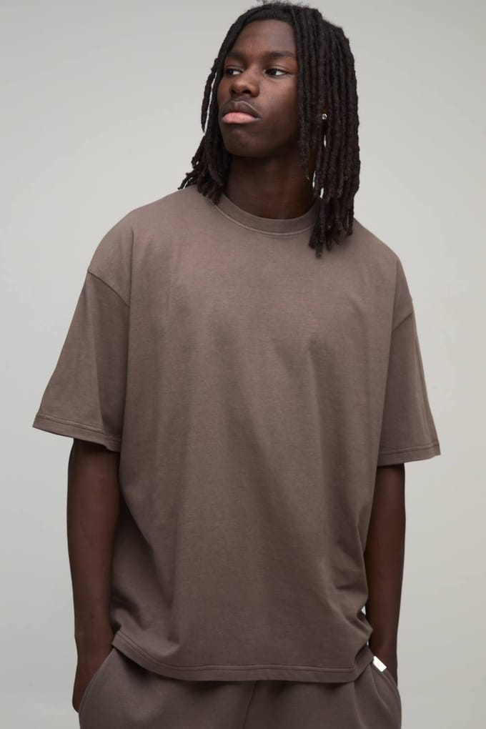 Essentieel Gewassen Oversized Heavyweight T-shirt | Chocolate | Size 5XL