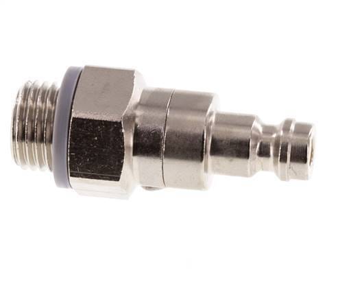Vernikkeld Messing DN 5 Luchtkoppeling Insteeknippel G 1/4 inch Buitendraad Double Shut-Off - CLP5-M-BN-SV-014