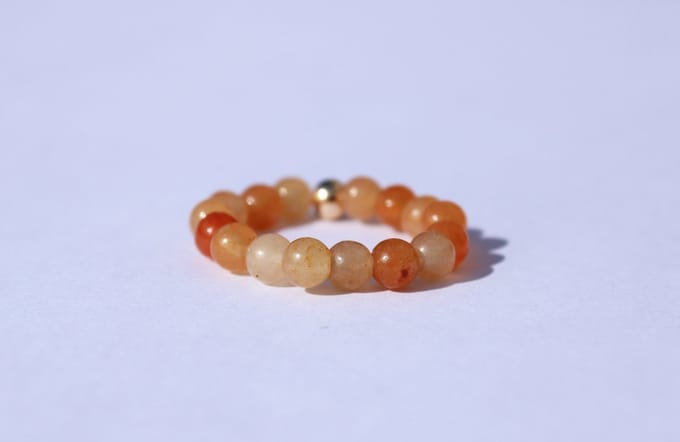 Bixorp Gems Edelsteen Ring van Carneool  - 4mm Kralen Ring - Cadeau voor haar