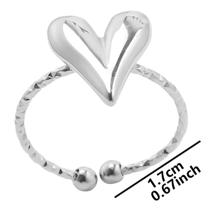 JewelGalerie-Ringen-One Size-Hart-Zilver