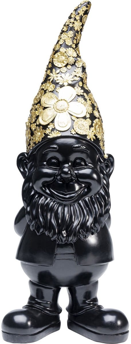 Kare Decofiguur Gnome Standing Black Gold 61cm