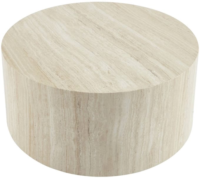 sweeek - Ronde salontafel houtlook ø80 x h 35 cm - delos