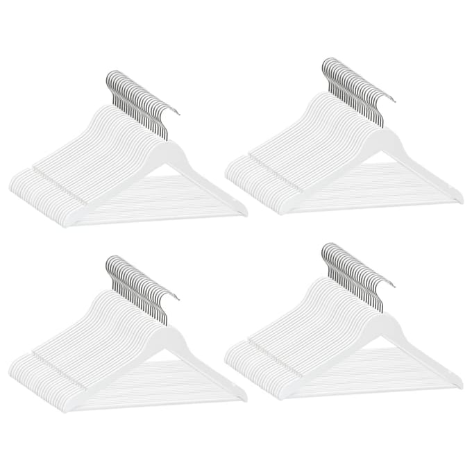 vidaXL - 100-delige - Kledinghangerset - anti-slip - hardhout - wit