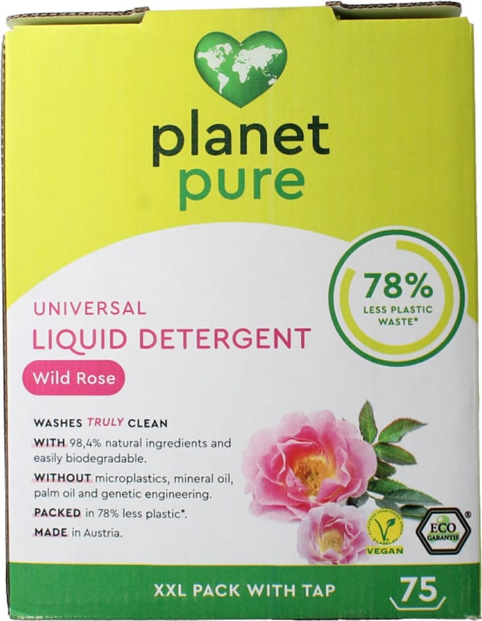 Planet Pure Wasmiddel vloeibaar universeel wild rose 3 Liter