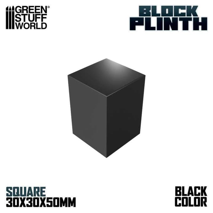 Green Stuff World Displaystandaard, Vierkant Prismablok, 3cm x 3cm, Zwart, Hobby Accessoire, GSWD-5810 black
