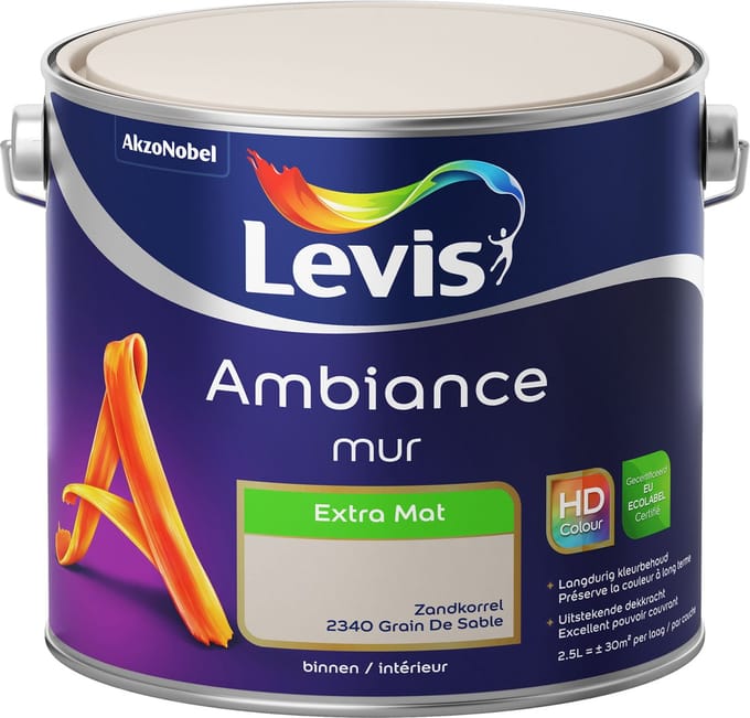 Levis - Ambiance Mur Extra Mat - Zandkorrel - 2,5 L
