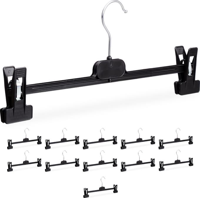 Broekhanger - set van 12 - 2 klemmen - kunststof