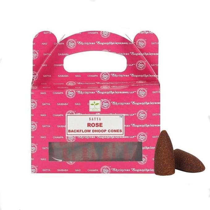 Satya Backflow wierook cones -Wierook kegels Rose (24 cones)