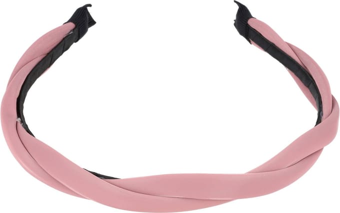 Haarsoires Haarband Diadeem 1cm – Gedraaid - Rubberlook – Roze