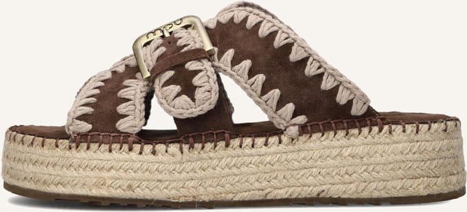 Mou Jute Sandal Slippers - Dames - Bruin - Maat 41