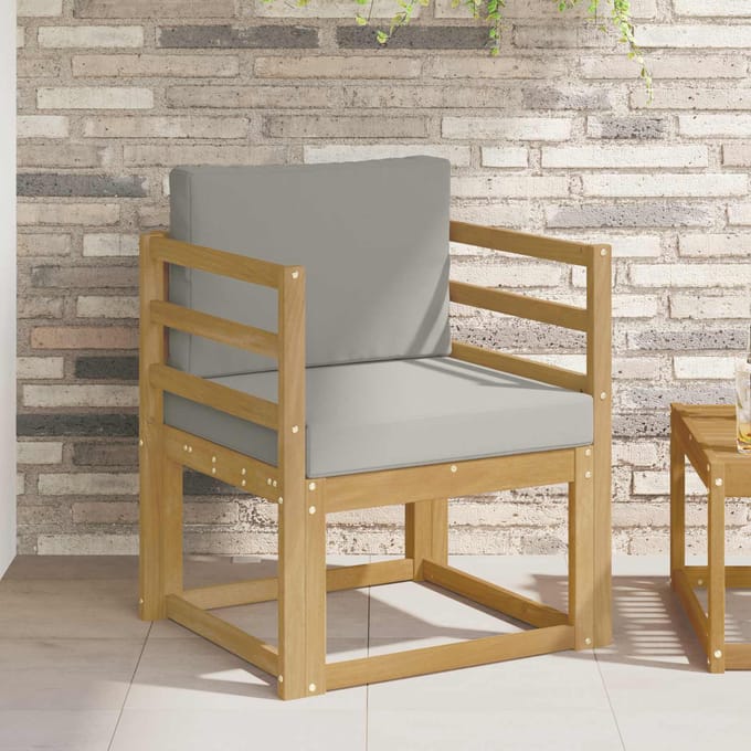 vidaXL - Buitensofa - Polyester - Wit - en - lichtgrijs