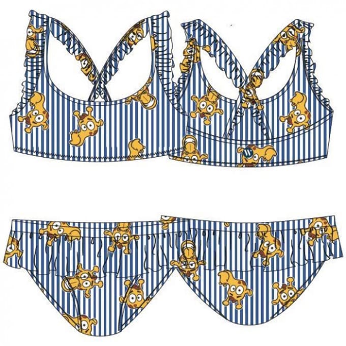Woody Bikini Streep Met Giraf Blauw 2A