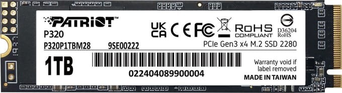 Patriot Viper P320 - SSD - NVMe - Hoge Snelheid - 1TB