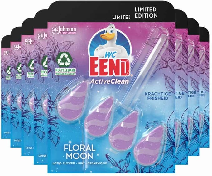 WC Eend - Toiletblok Active Clean Floral Moon - 8 x 1 stuk - Voordeelverpakking