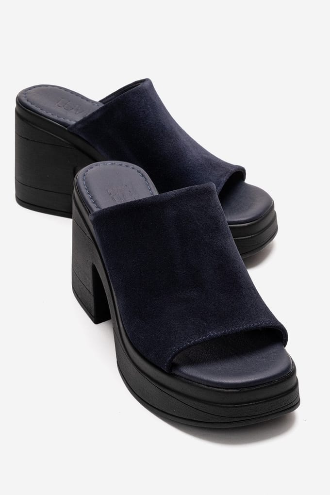 Nola Leer Platform Mules (Women)