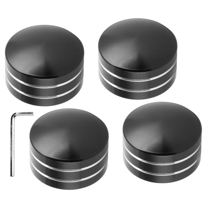 4 pièces Capuchon de Cache-culbuteur de Moteur pour XL883 Big Twin 1340 Evo Twin Cam Black black